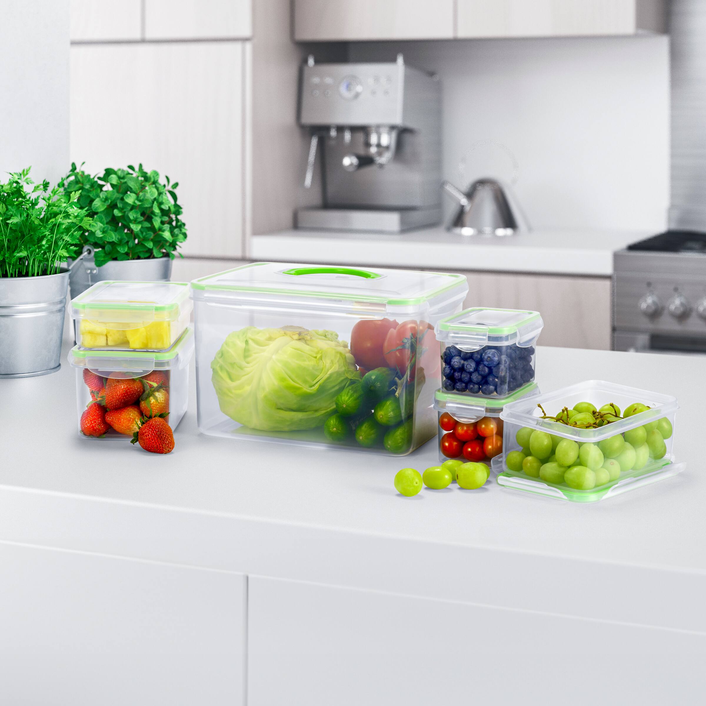 Angle. Sorbus - Sorbus 12 Piece Airtight Containers With Snap-on Lids- BPA Free - For Kitchen, Pantry, Food Storage - Clear.