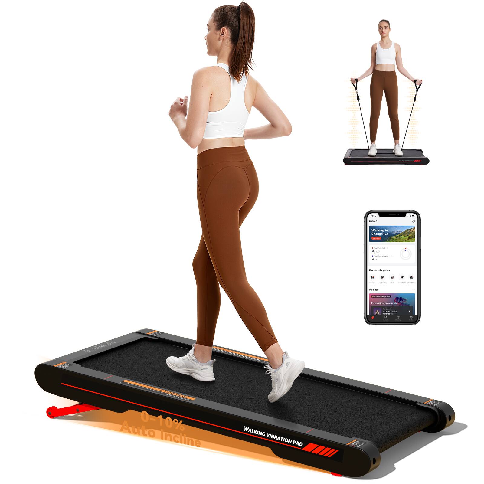 - Walking
- Shangrisa
- 0-10% Auto Incline
- WALKING VIBRATION PAD