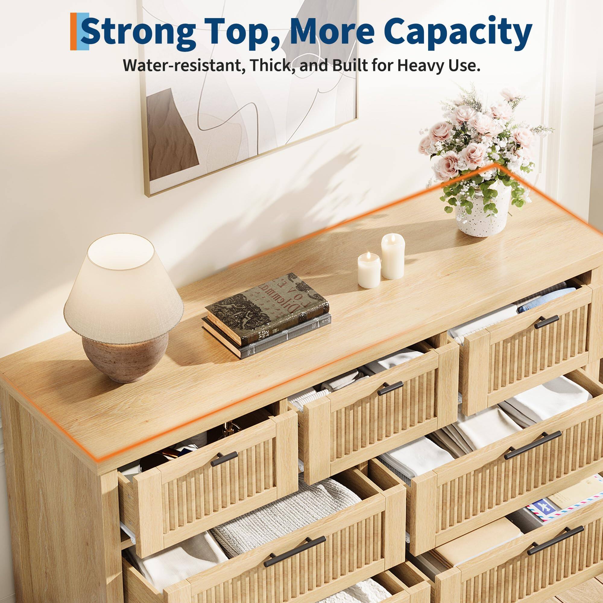 Strong Top, More Capacity  
Water-resistant, Thick, and Built for Heavy Use.