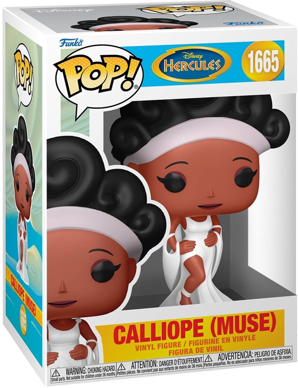 SEolenty FPP TOKI Funko Disney HERCULES 1665 POP! CALLIOPE (MUSE) VINYL FIGURINE EN VINYLE / VINYL DE VINIL FIGURA PELIGRO DE ASFIXIA. D'TOUFFEMENT. ADVERTENCIA: PEQUEÑAS PIEZAS. DANGER No es adecuado para ATTENTION: de 36 mois. Partes pequeñas. HAZARD. enfants de moins WARNING: CHOKING Ne convient pas aux 36 months Petites pièces. Suitable for children under Smal parts. Not suitable for children under 36 months.