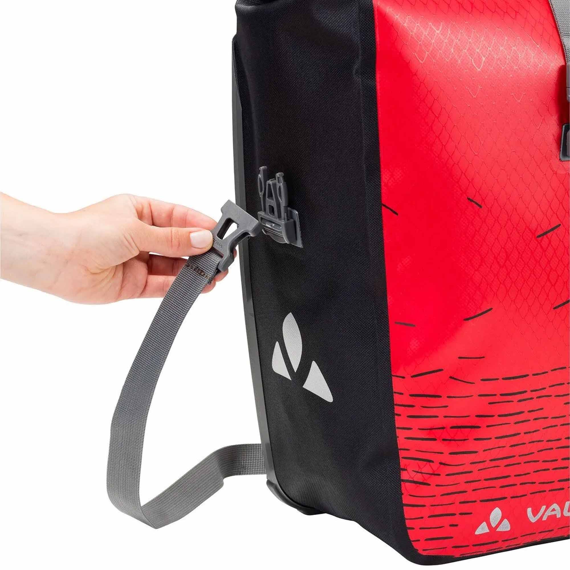 Alt View 5. VAUDE - Vaude Aqua Back Print Single Bike Bag - Red/Black - Red/Black.