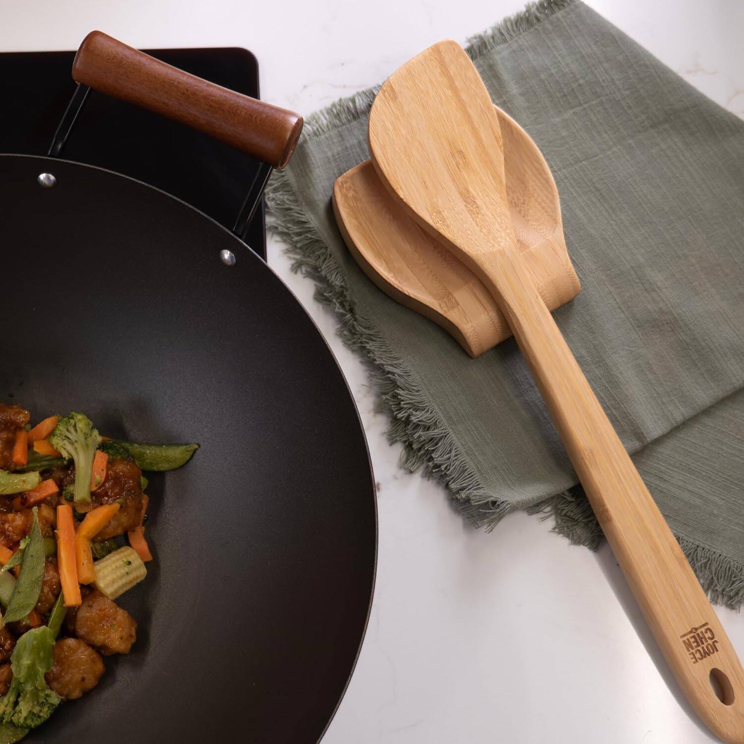 Alt View 3. Escali - Joyce Chen Burnished Bamboo Wok Spatula, 15-Inch - Natural.