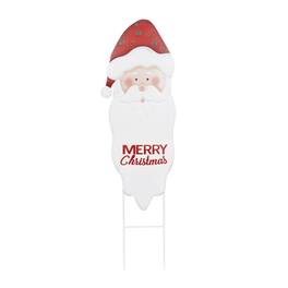 BreeBe - Merry Christmas Santa Stake 44"H - Red, White
