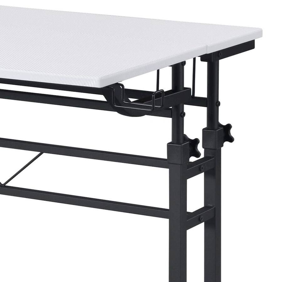 Visual Texture Practical FurniFact Adjustable Desk with Wheels, Computer and Office Table with ...