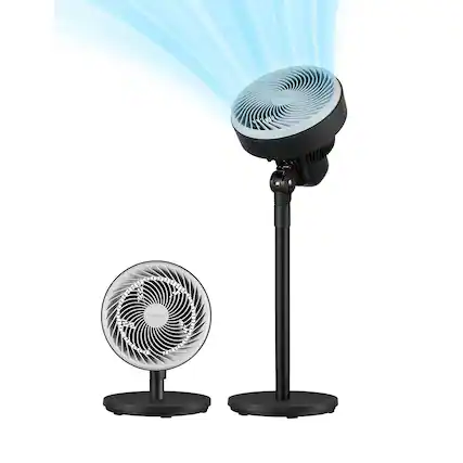 Front. Pelonis - Pelonis 3-Speed Air Circulator Fan, Adjustable Height, 75-Degree Tilt, Solid Base - Black.