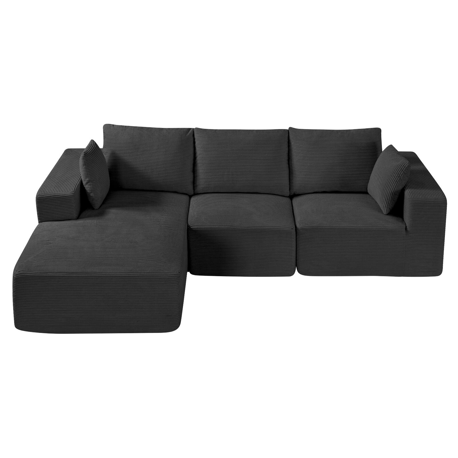 Alt View 5. VEVOR - Modular Sectional Sofa, L Shaped Modular Sofa with Chaise, Cloud Sectional Couch with High Rebound Sponge and Density - Black.