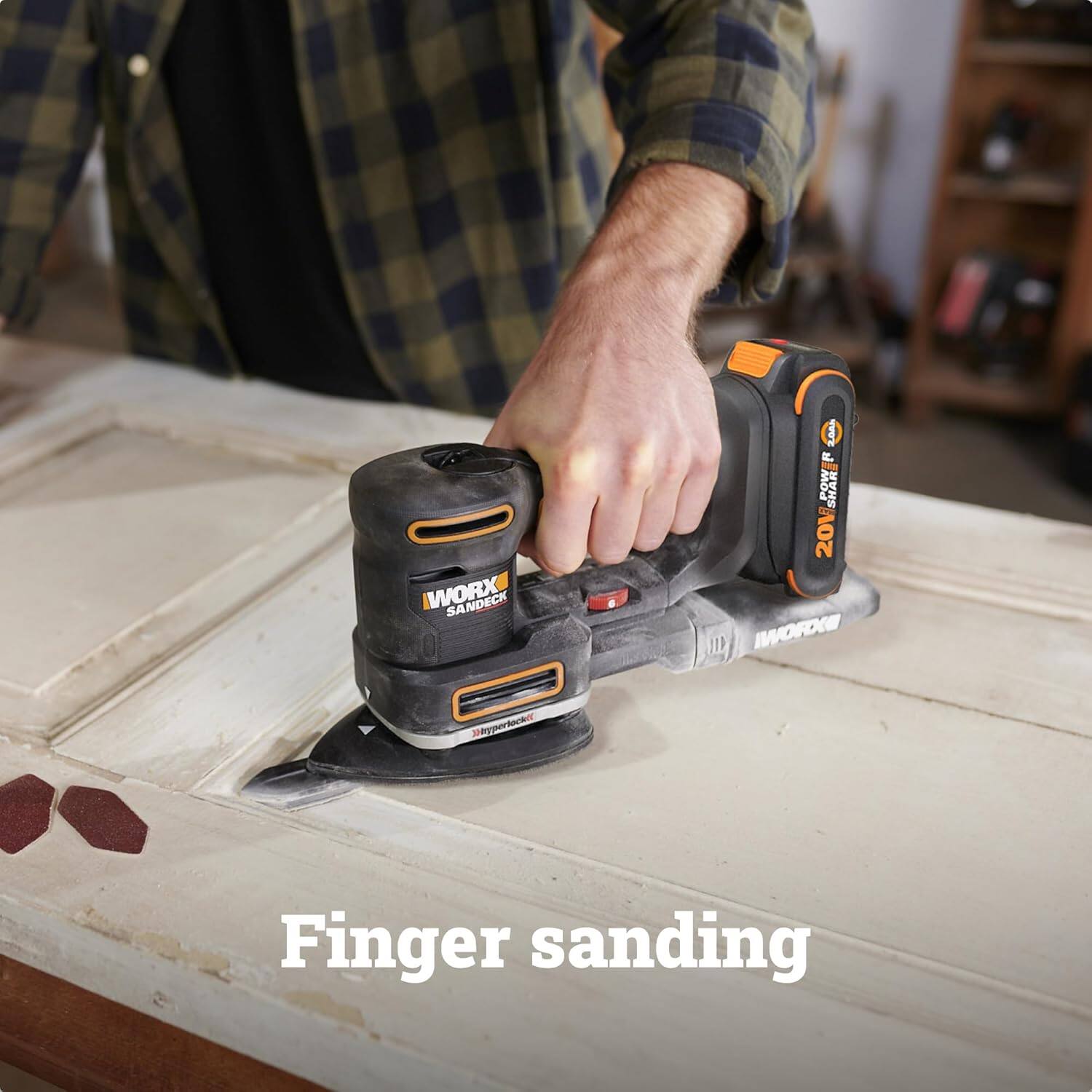 WORX SANDECK SA Z POW SHAR L 20V III IORO Mhpeertec Finger sanding