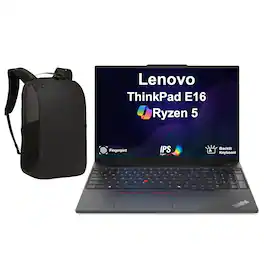 Lenovo - ThinkPad E16 Laptop 16.0 WUXGA Display (Ryzen 5 230, 64GB, 2TB SSD, AMD Radeon 760M, Win 11 Pro) w/17in Backpack - Black
