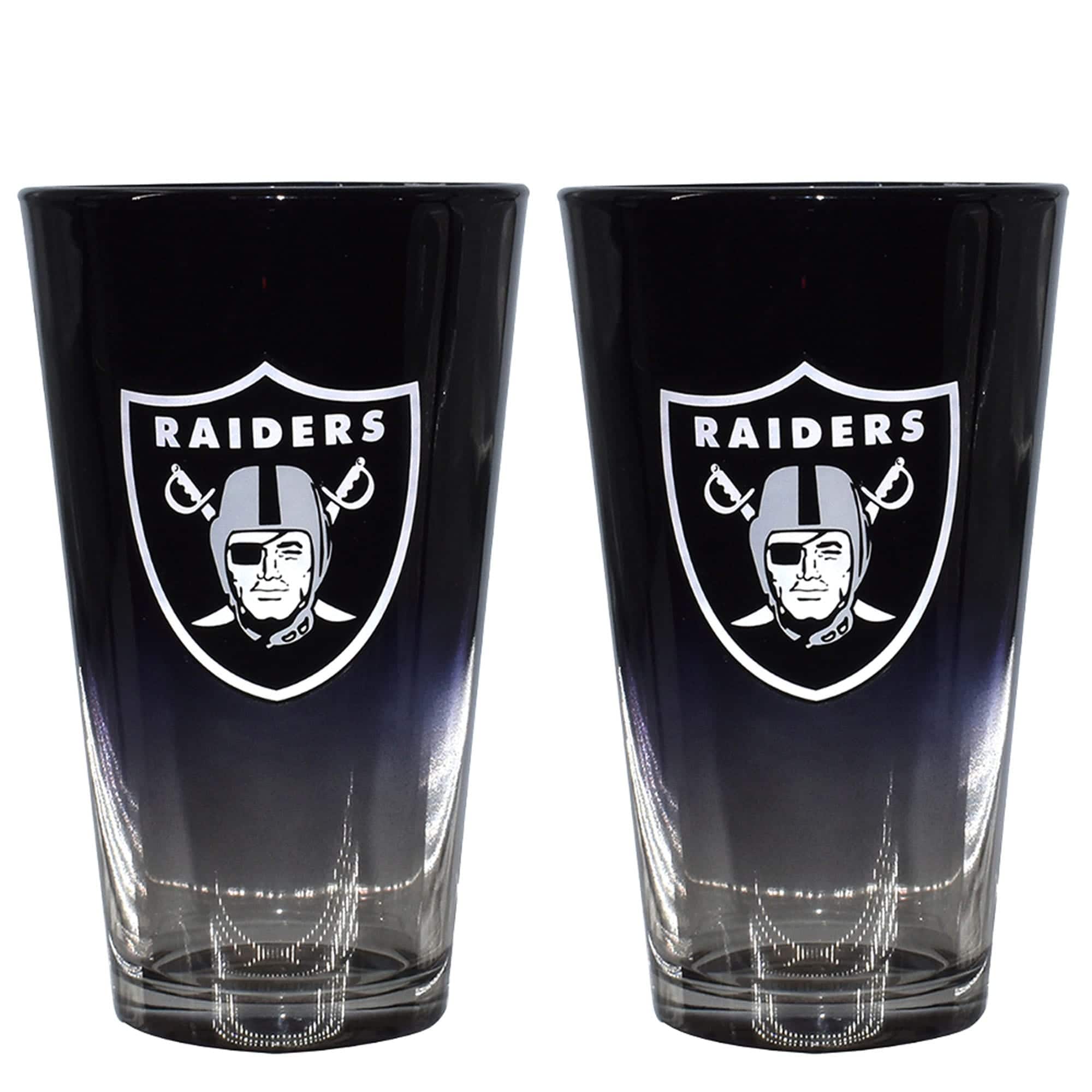 The Memory Company - Las Vegas Raiders Two-Pack 16oz. Ombre Pint Glass Set - Multicolor