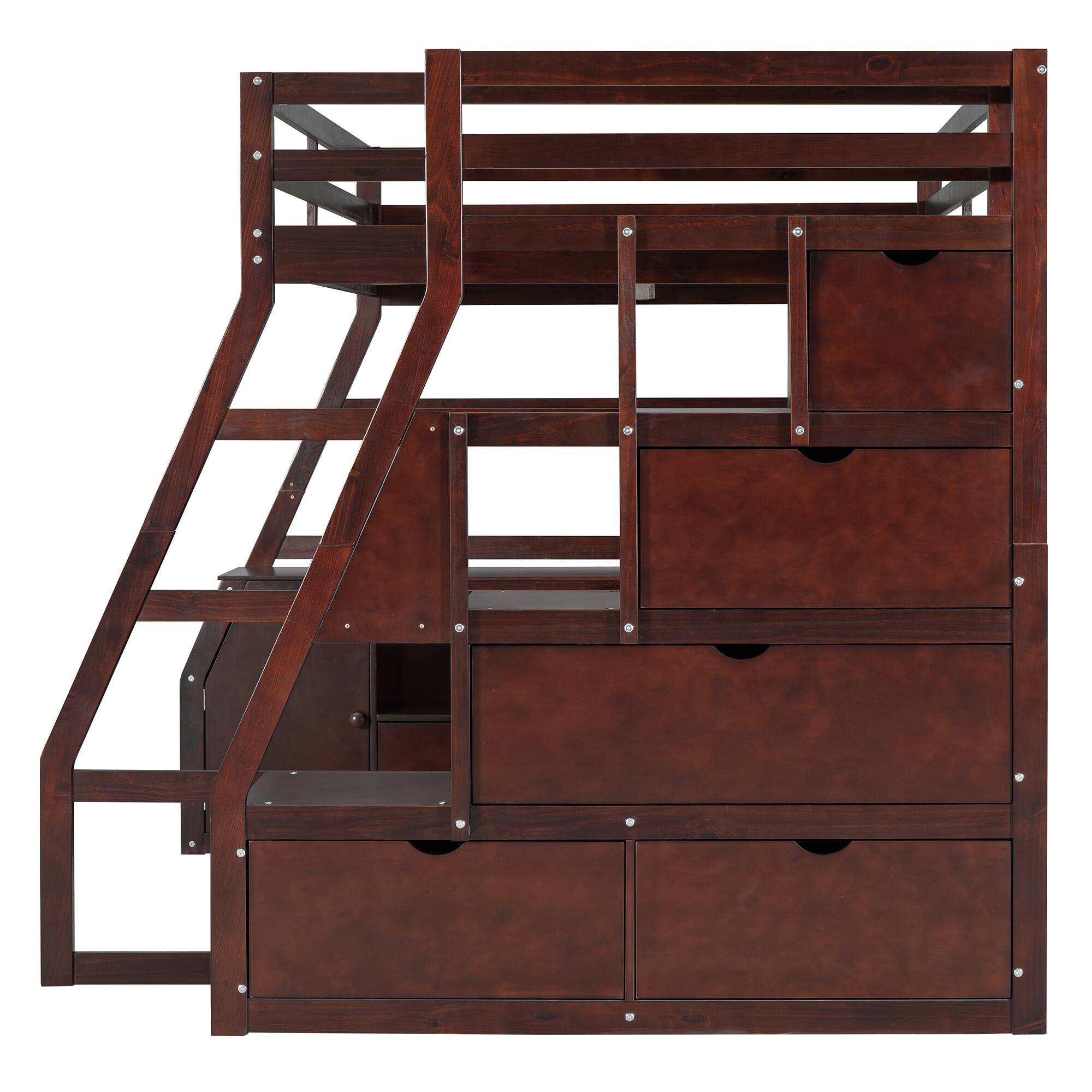 Alt View 7. Tiramisubest - Full Size Loft Bed with 7 Drawers, 2 Shelves & Desk - Sturdy, Fun & Functional - Espresso.