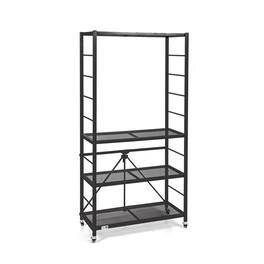 Origami - R2 Series Folding Steel Storage Rack with Adjustable Shelves - Black
