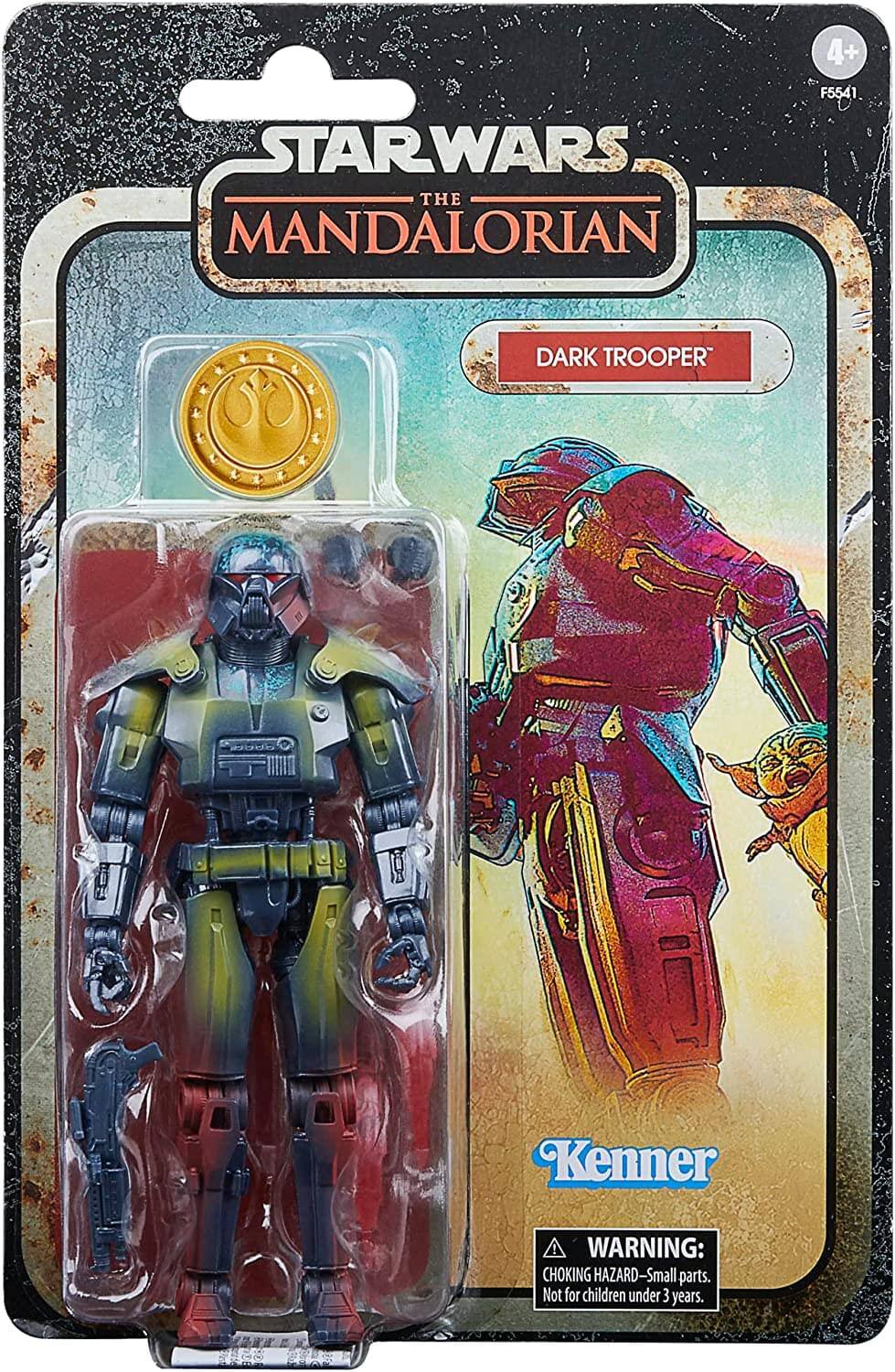 STAR WARS THE MANDALORIAN  
DARK TROOPER  

4+  
F5541  

Kenner  

WARNING: CHOKING HAZARD - Small parts. Not for children under 3 years.
