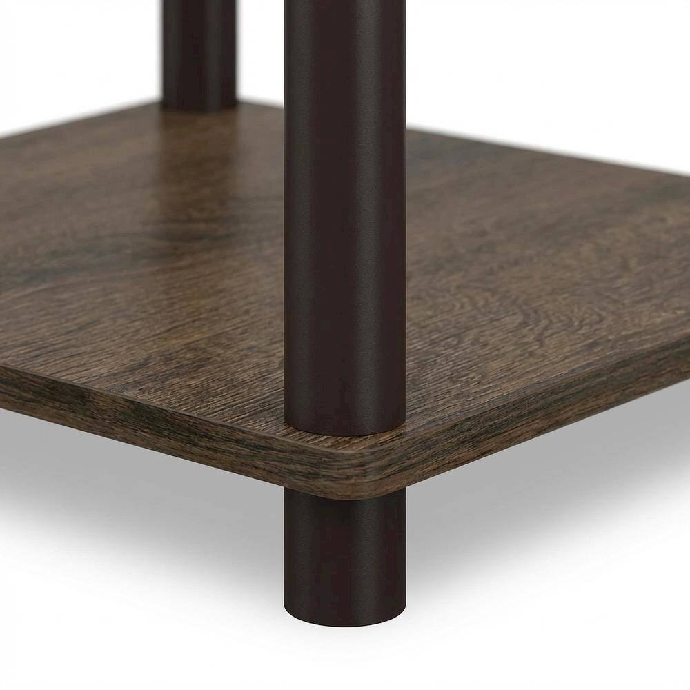 Left. FurniFact - Walnut and Brown Wooden End Table with Sleek Design - Walnut/Brown.