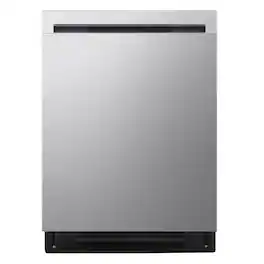 LG - FlushFit 24" Top Control Smart Built-In Stainless Steel Tub Dishwasher with 3rd Rack, AutoVent Dry and 46dBA - Stainless Steel
