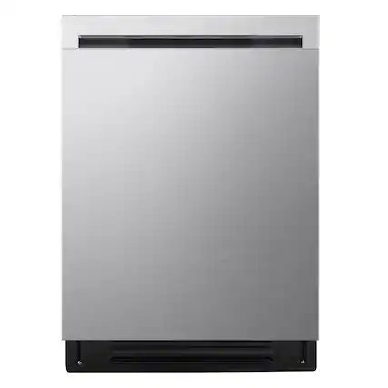 Front. LG - FlushFit 24" Top Control Smart Built-In Stainless Steel Tub Dishwasher with 3rd Rack, AutoVent Dry and 46dBA - PrintProof Stainless Steel.