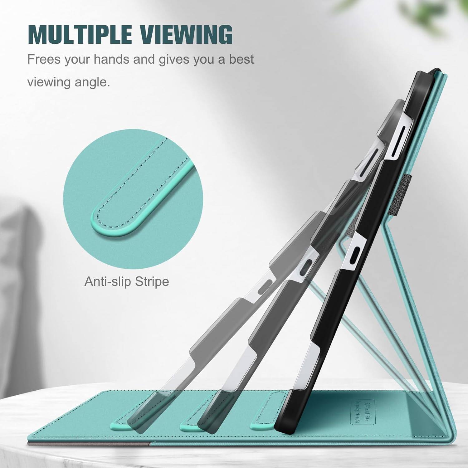 MULTIPLE VIEWING  
Frees your hands and gives you a best viewing angle.  
Anti-slip Stripe
