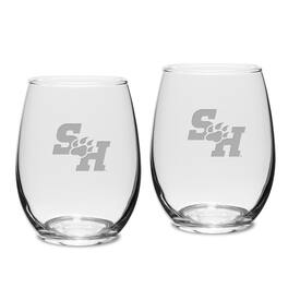 Jardine - Sam Houston State Bearkats 15oz. 2-Piece Stemless Wine Glass Set - Multicolor