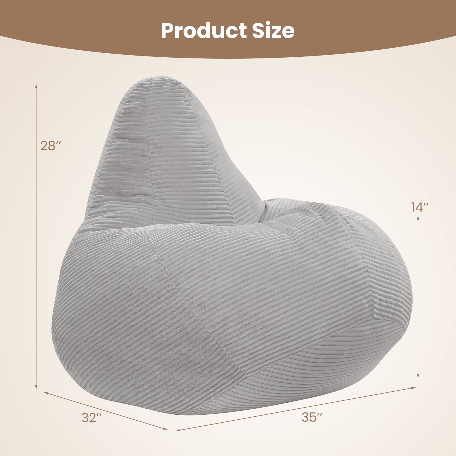 Product Size

28"  
14"  
32"  
35"