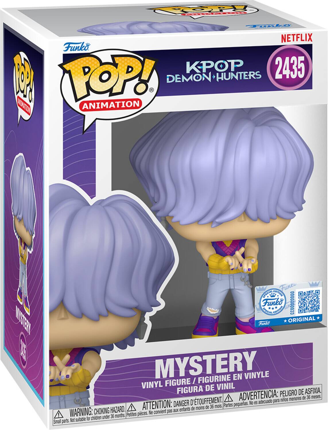 TOO P Li NETFLIX H Funk KPOP 2435 M POP! DEMON HUNTERS ANIMATION MYSTERY E SPECIAL EDITION Funko CCO0000000 SPECIALE FOMO FUNKO ORIGINAL MYSTERY FIGURINE EN VINYLE FIGURE / VINYL DE VINIL FIGURA PELIGRO DE ASFIXIA. D'TOUFFEMENT. ADVERTENCIA: para niños menores de 36 meses. DANGER petites. No es opna HAZARD. ATTENTION: enfants de moins de 36 mois. Partes WARNING: CHOKING Ne convient pas aux under 36 months. Petites pieces. Not suitable for children Smal parts.