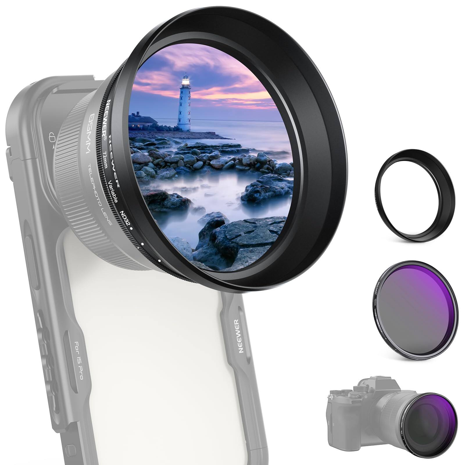 Neewer - 72mm Variable ND Filter + 77mm Lens Hood price history on PriceWatchPro