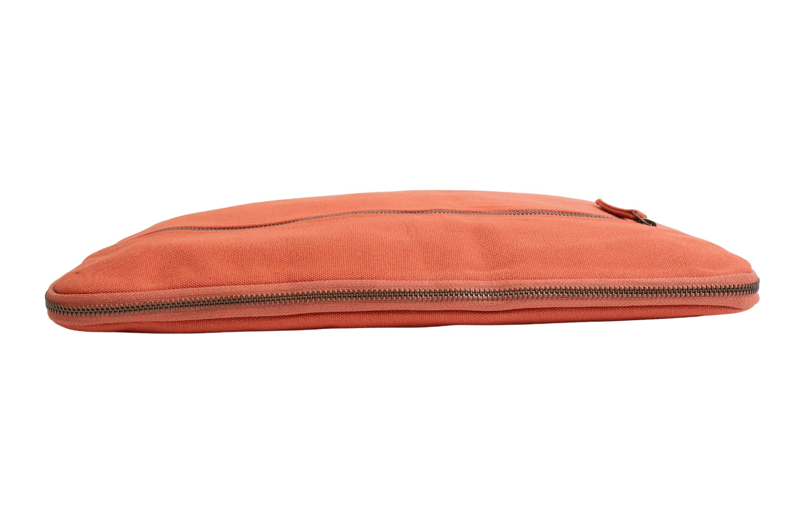 Alt View 1. Terra Thread - Organic Cotton Laptop Sleeve 15 inches - Burnt Orange.