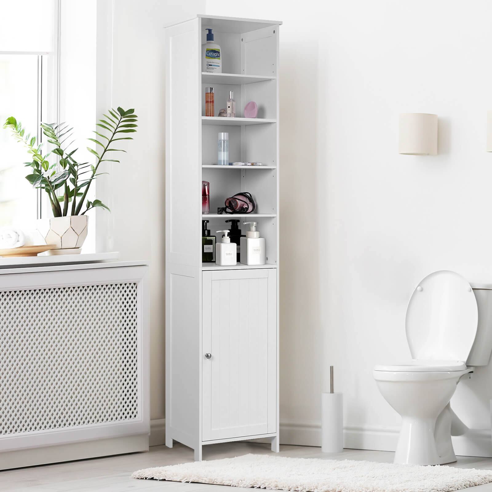Alt View 1. Ecooso - 72 Inch Tall Freestanding Bathroom Storage Cabinet with Adjustable Shelves - White.