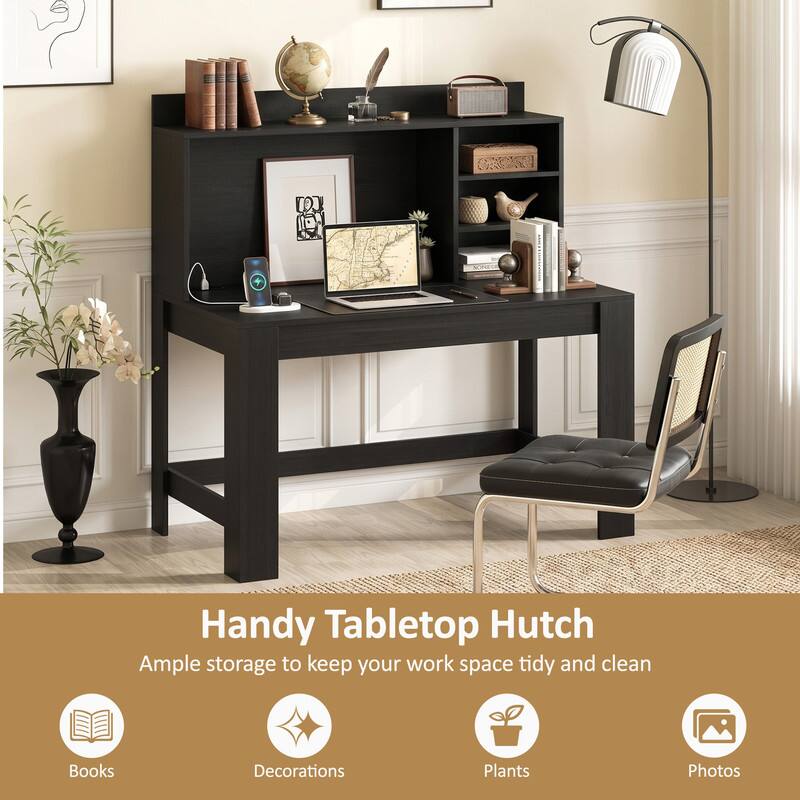 Handy Tabletop Hutch  
Ample storage to keep your work space tidy and clean  
Books  
Decorations  
Plants  
Photos