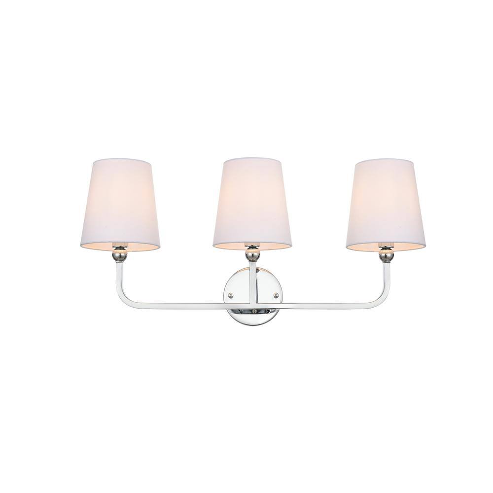 Alt View 1. Living District - Colson 3 light Chrome and Clear Bath Sconce - Chrome And Clear.