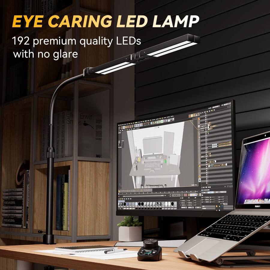 Dazzed Corner Adjustable LED Desk Lamp – Stepless Dimming, 5 Modes ...