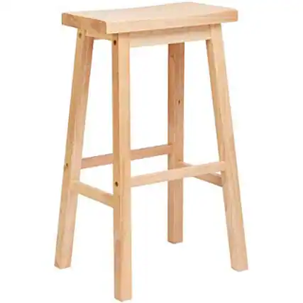 Front. PJ Wood - PJ Wood Classic Saddle-Seat 29 Inch Tall Kitchen Counter Stools, Natural - Natural.