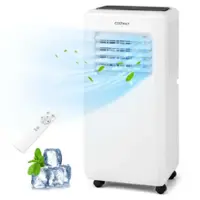 Costway 8000 BTU Portable Air Conditioner  3 in 1 Air Cooler with Fan & Dehumidifier 5000 BTU(8000BTU ASHRAE) - White - Front_Zoom