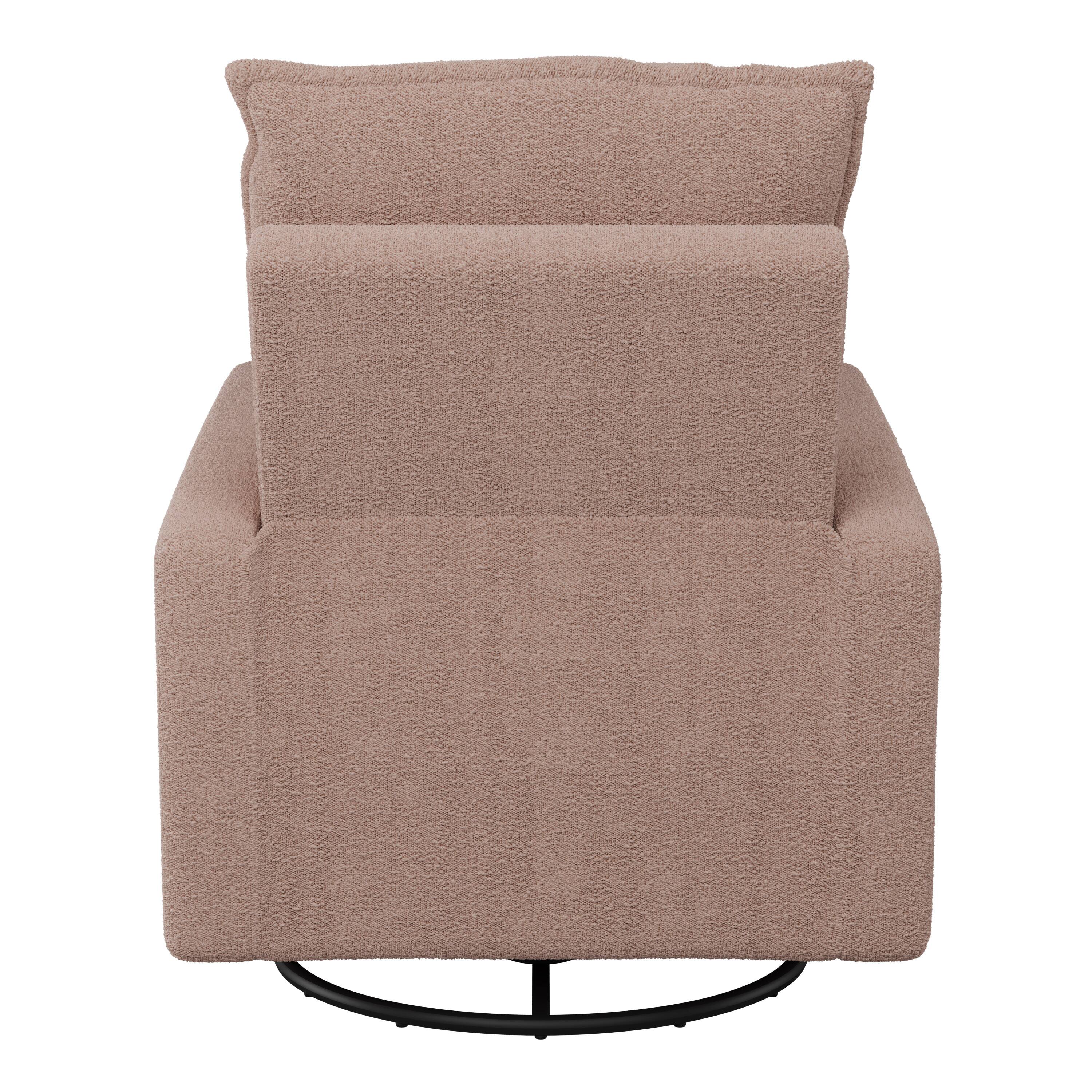 Back. CorLiving - Caillie Boucle Fabric Upholstered Contemporary Glider Recliner Chair - Pink.