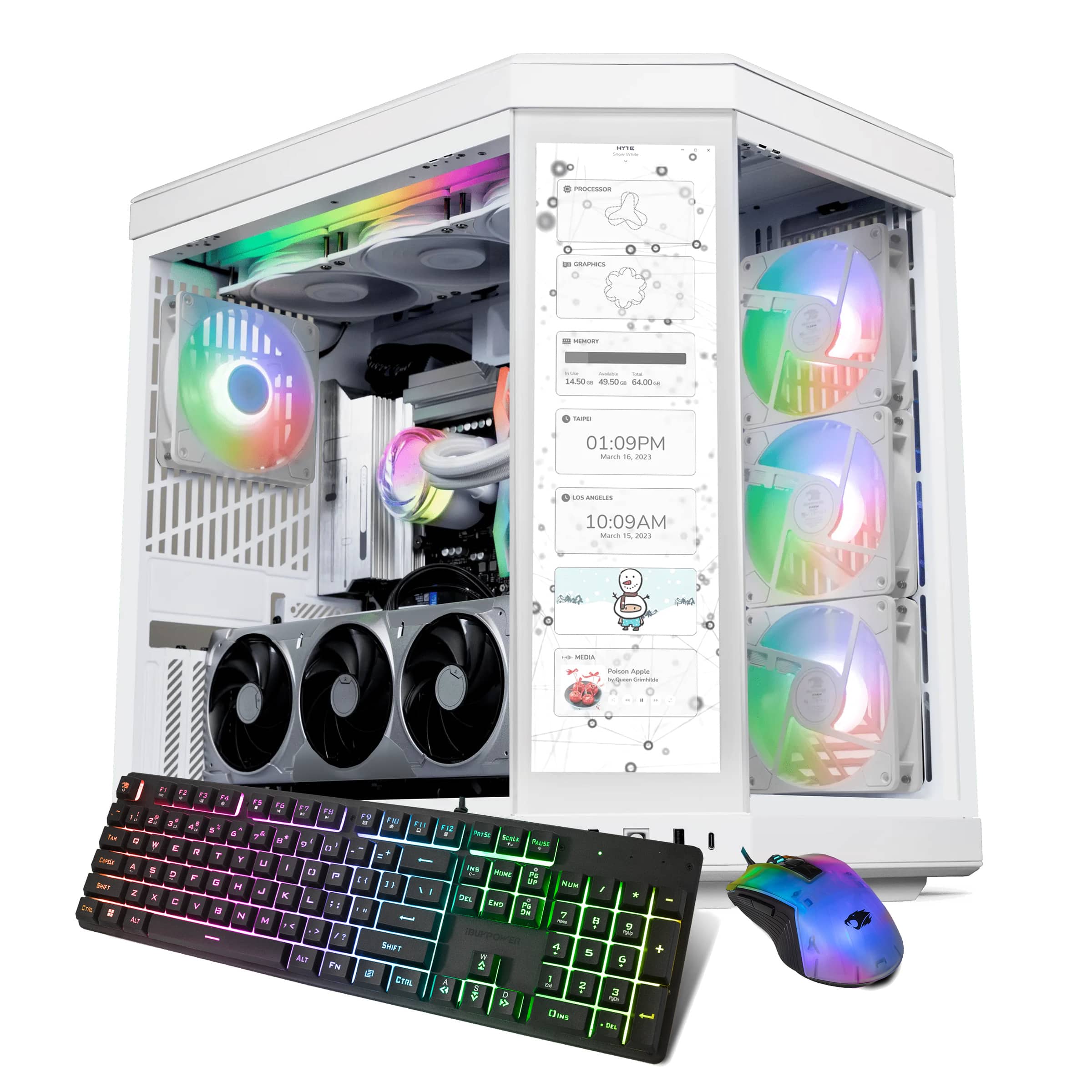 iBUYPOWER - Y70TI Gaming Desktop -Intel Core Ultra 9 285,NVIDIA GeForce RTX 5070Ti 16GB,32GB DDR5 RGB RAM,2TB SSD _Y70TIWI9N57T01 - White