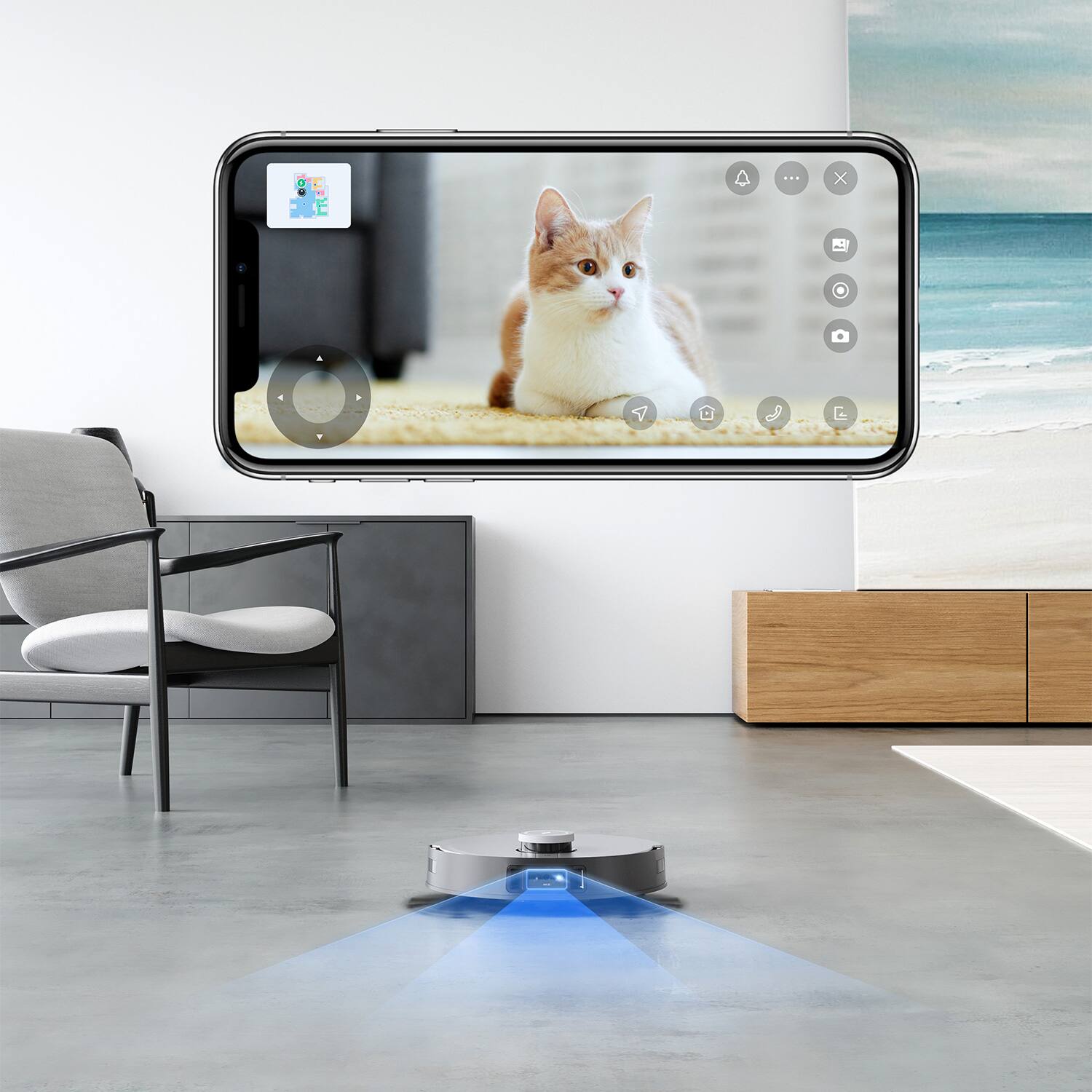 Alt View 15. ECOVACS Robotics - DEEBOT X1 OMNI Robot Vacuum & Mop with Auto Empty and Refill, Laser Mapping, AI Object Recognition and Self Clean - BLACK + SILVER.