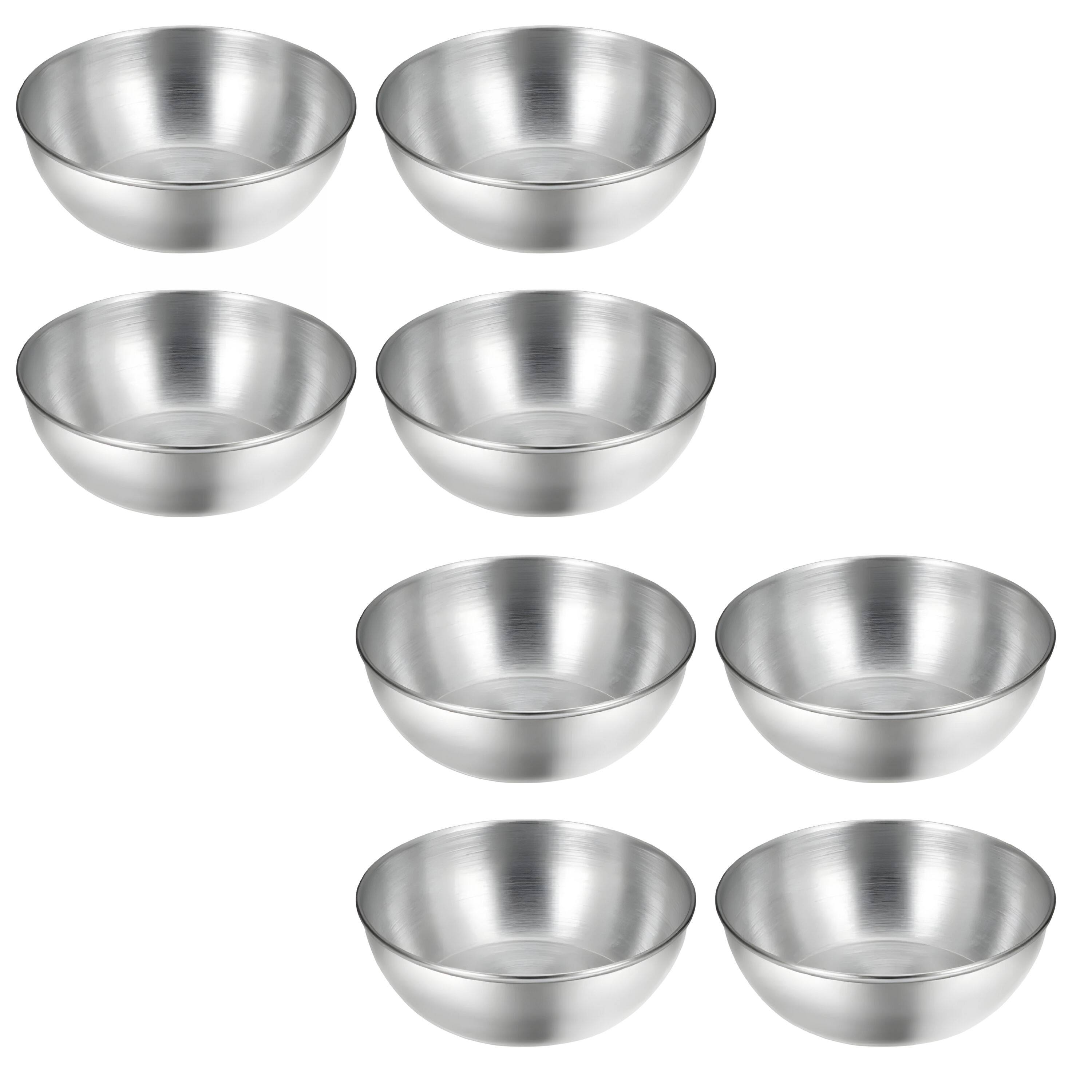 Front. Kitcheniva - Stainless Steel Mini Sauce Dish Set 8 Pcs - Silver.