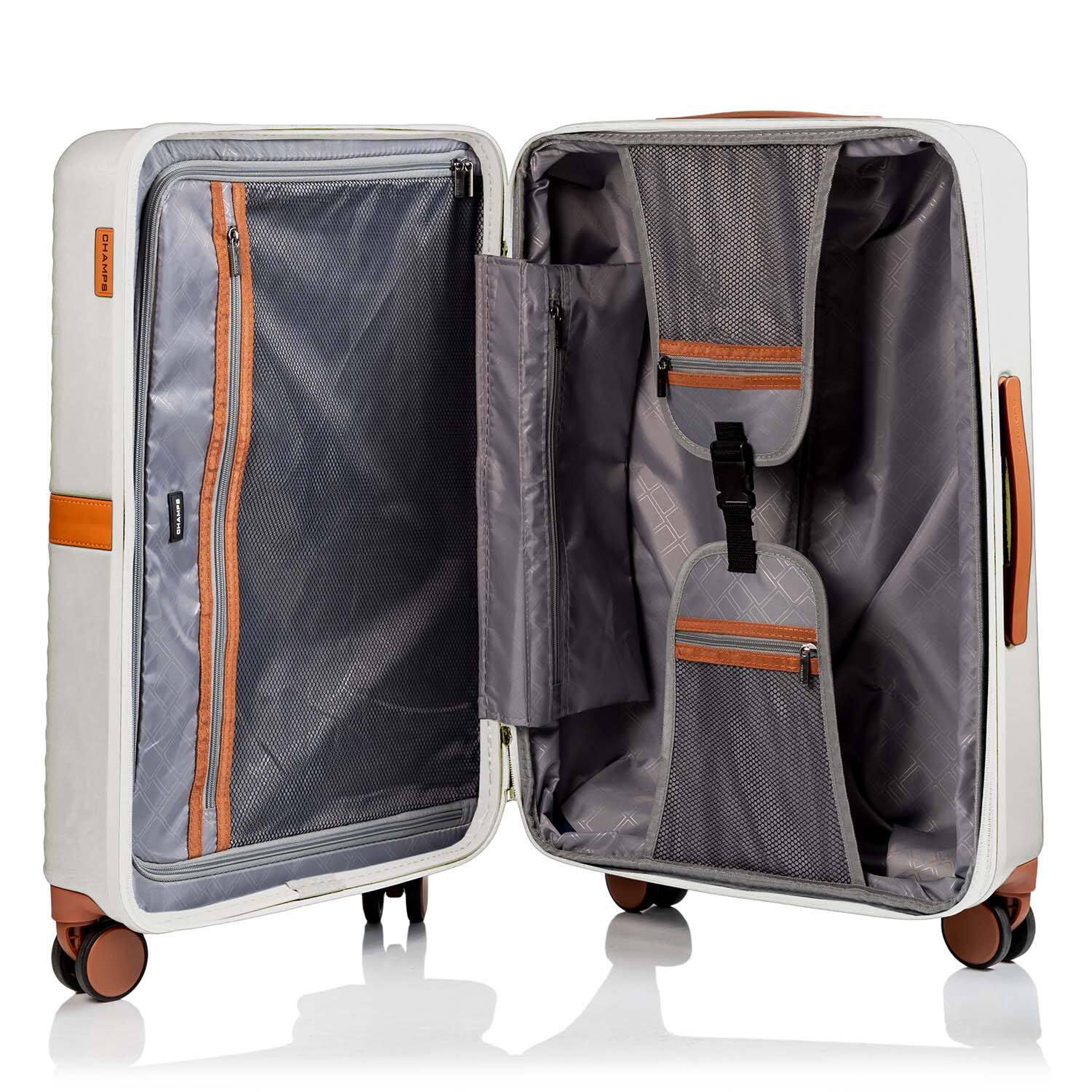 Back. Champs - Vintage II Collection Medium Luggage Case - Ivory.