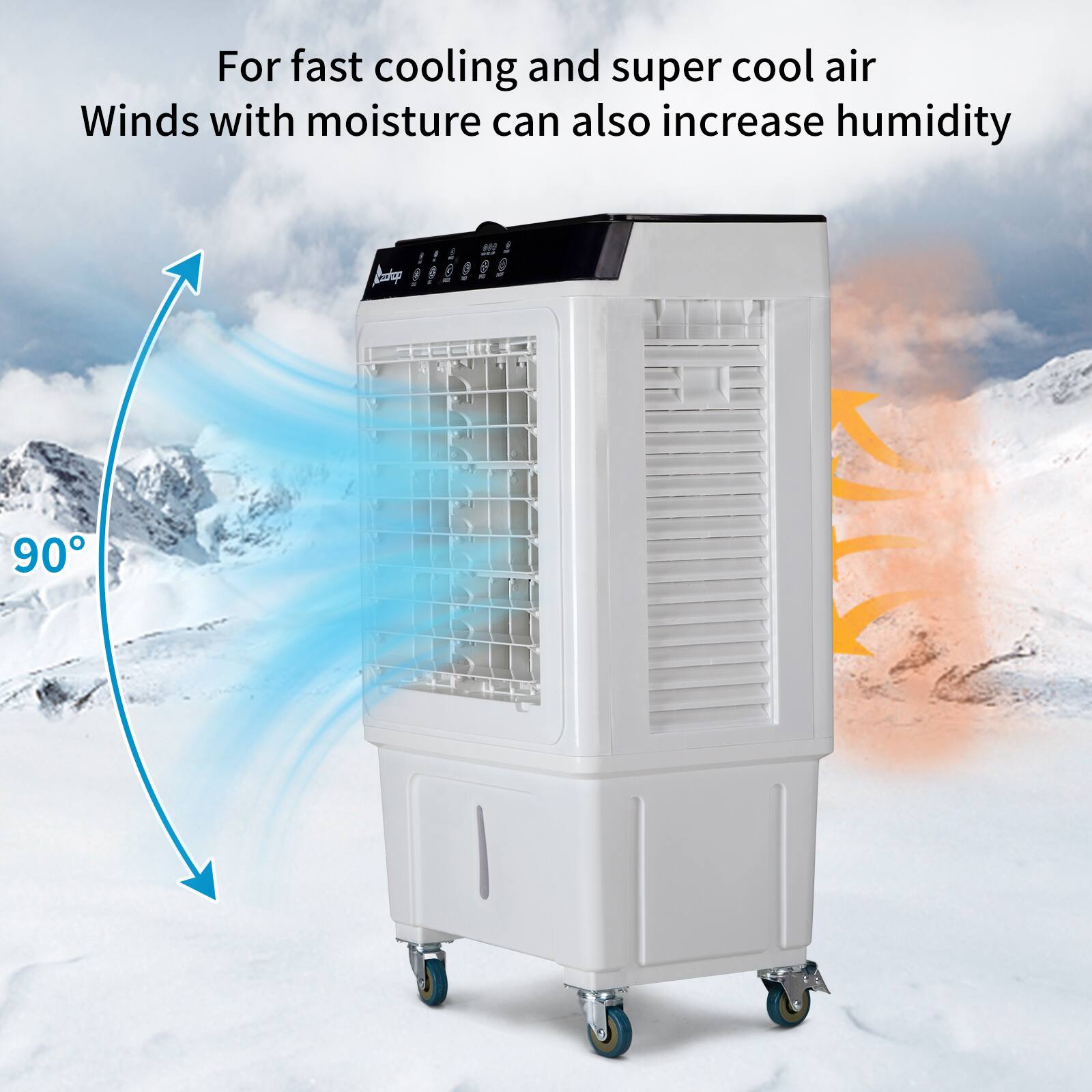 For fast cooling and super cool air, winds with moisture can also increase humidity.