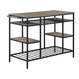 Manhattan Lane - Kitchen Island with Slatted and Bottom Shelves - Brown