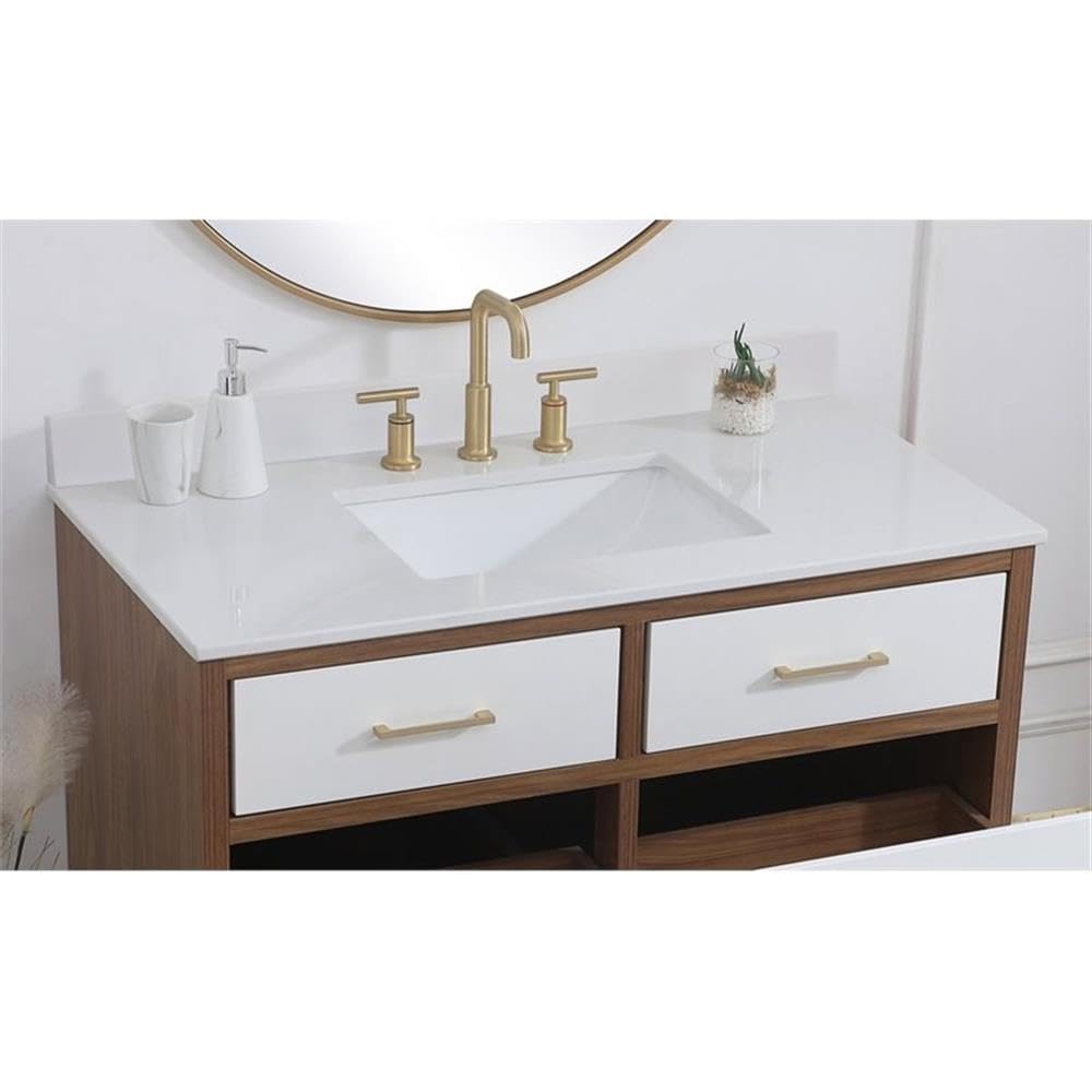 Angle. Elegant Kitchen and Bath - 40 inch Backsplash in ivory white - Ivory White.