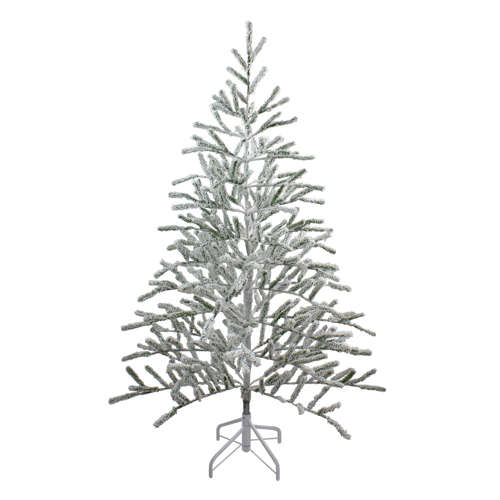 Front. Northlight - Flocked Alpine Twig Artificial Christmas Tree - 5' - Unlit - Green.