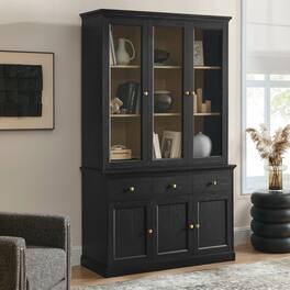 Amara 79 Inch Large Storage Display Cabinet by Modway - Black Oak