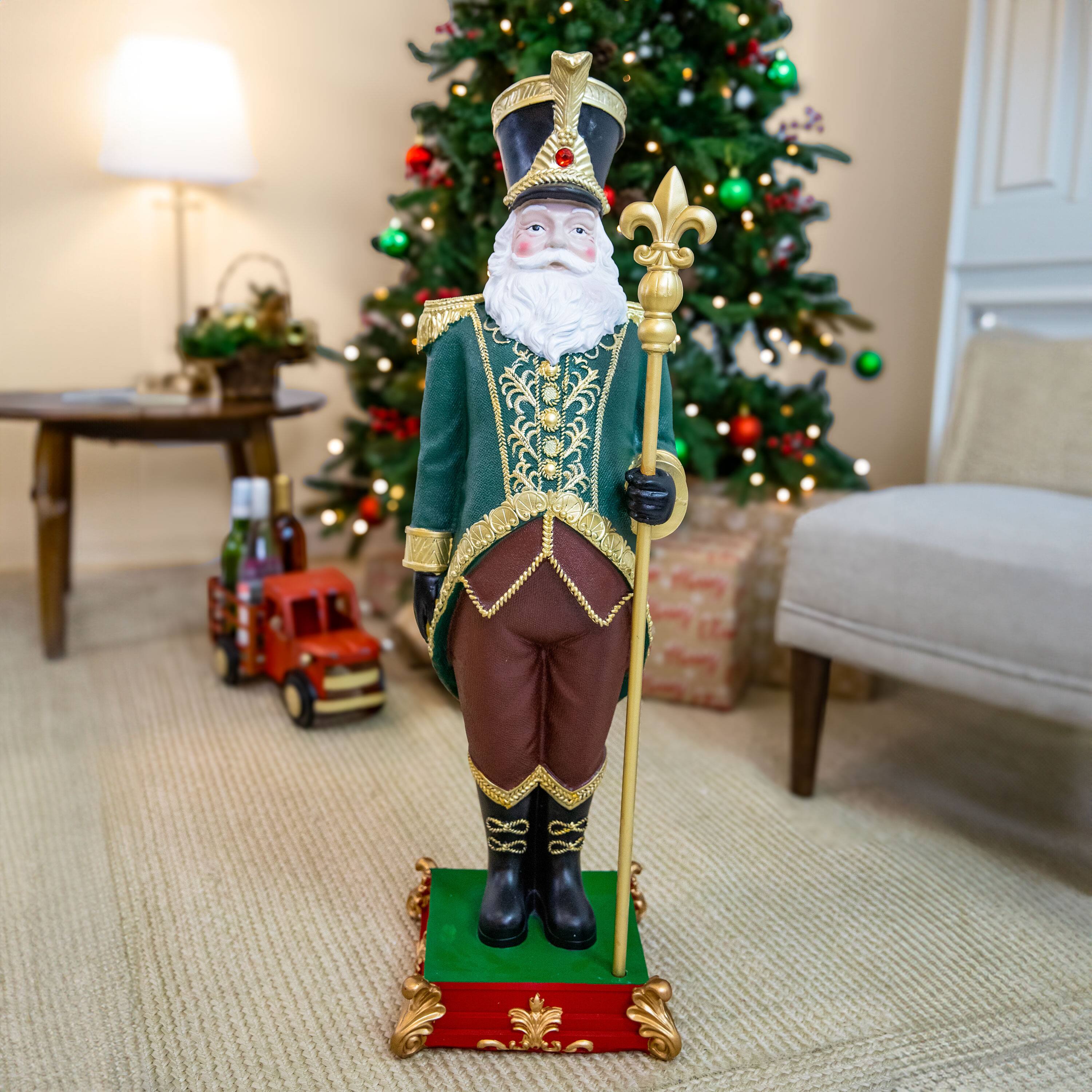 Alt View 7. Sunnydaze - Guardian of the North Christmas Statue - 37" H - Green.