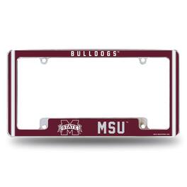 Rico Industries - Mississippi State Bulldogs Chrome Metal License Plate Frame with Full Frame Team Color Graphics - Multi