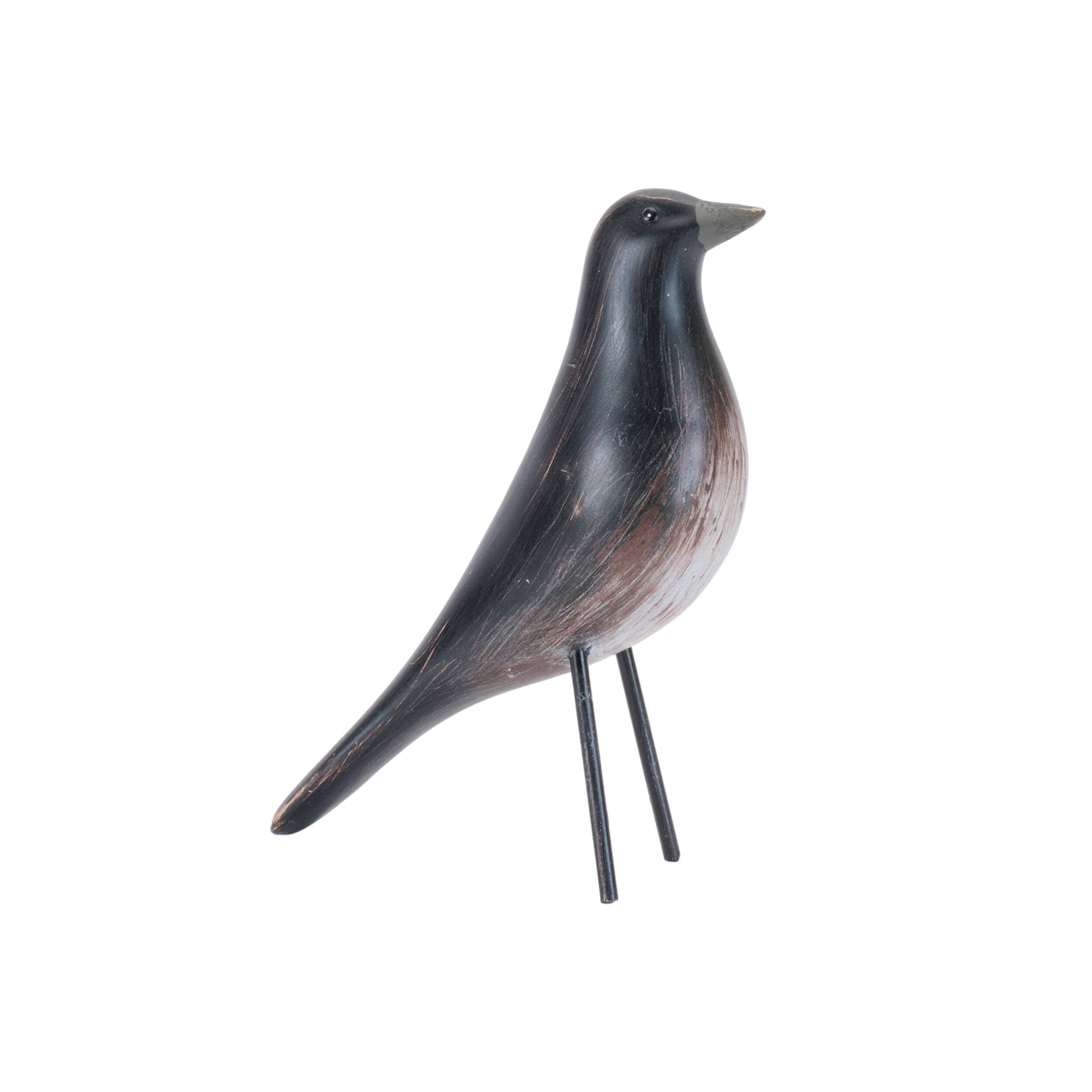 Left. BreeBe - Modern Bird Figurine (Set of 2) - Black, Beige.