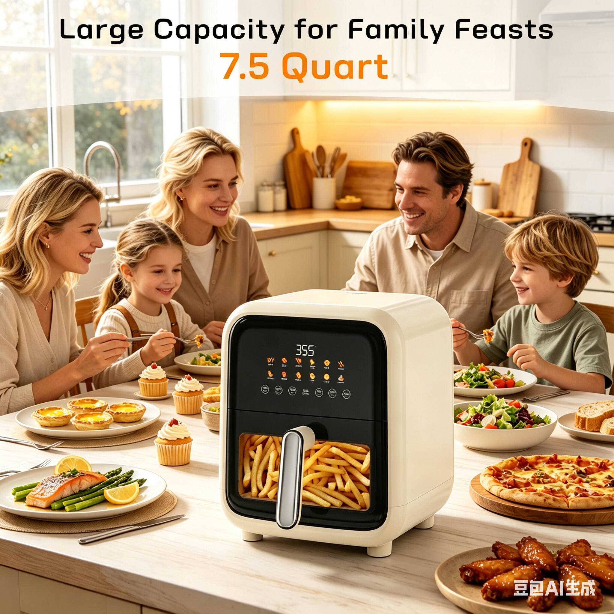 Large Capacity for Family Feasts  
7.5 Quart