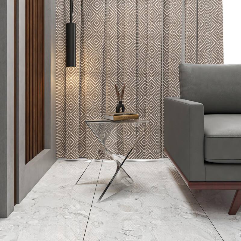 Alt View 2. LeisureMod - Randolph 15.75" Stackable Side Table, Weather-Resistant Triangular Plastic Accent End Table for Living Room or Backyard - Clear.