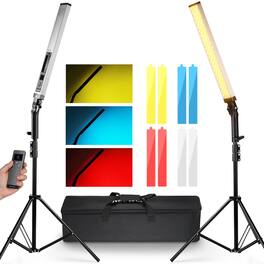 Neewer - Upgraded 2-Pack LED Video Light Kit, CRI97+, 2.4G Remote, Silver