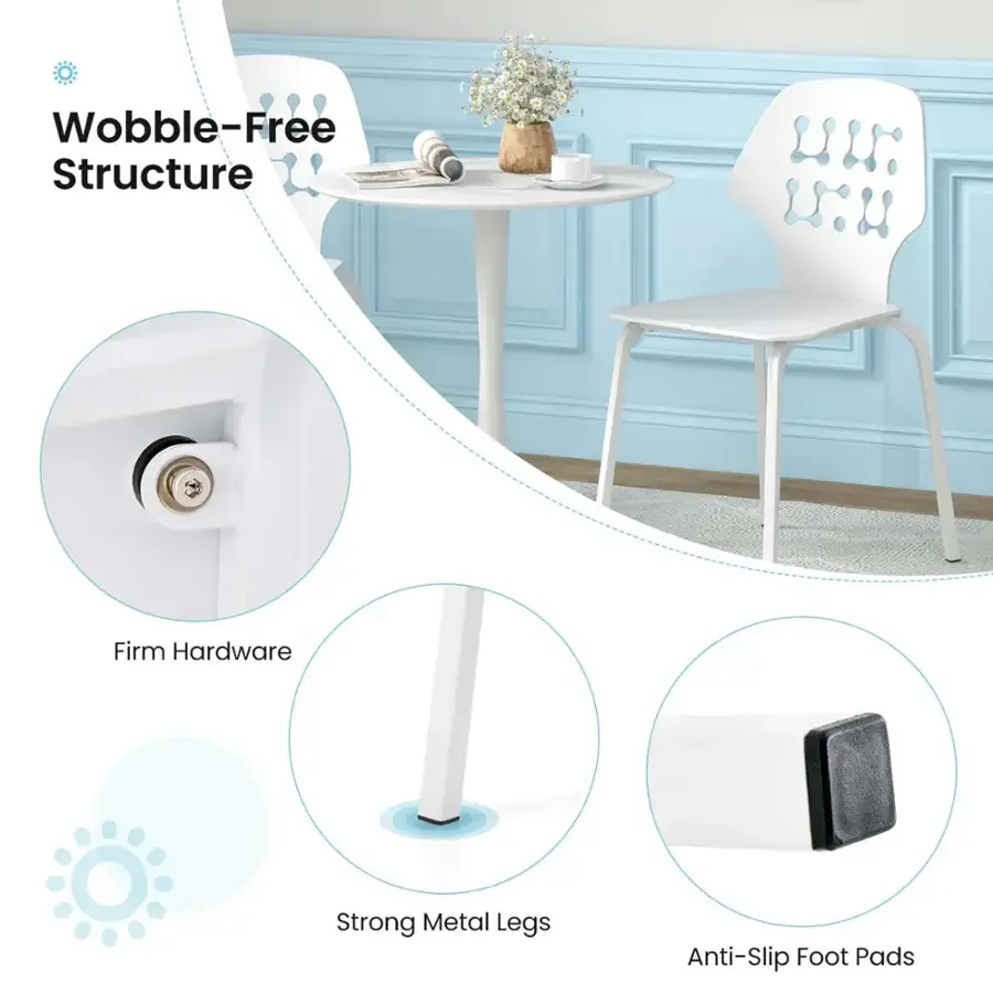 Wobble-Free Structure: Firm Hardware, Strong Metal Legs, Anti-Slip Foot Pads