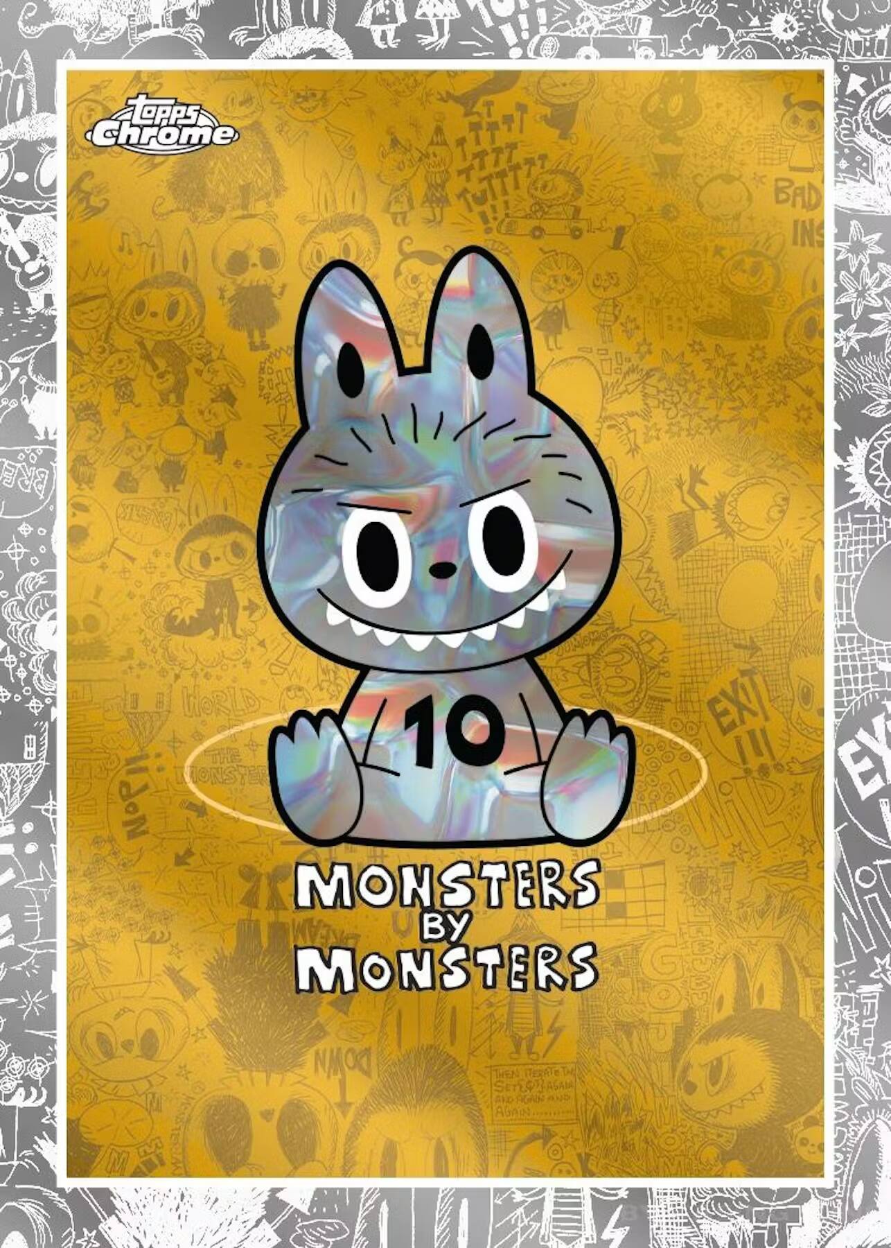 Topps Chrome  
00 BAD INS  
WORLD EXT 10  
EY  
MONSTERS BY MONSTERS  
THEN ITER  
Sen ASAIA AND Abnat