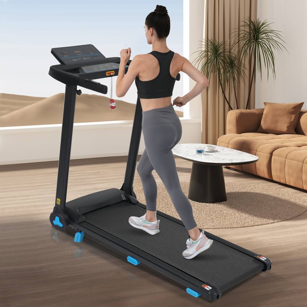 Alt View 1. Loheer - Loheer Foldable Treadmill with Incline, Quiet Motor, High Capacity, Bluetooth and Heart Rate Monitor for Home Gym - Black.